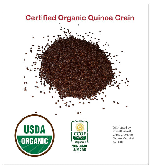 3 LB) Organic Whole Grain Royal Quinoa Red no-GMO Gluten Free Bulk (Red