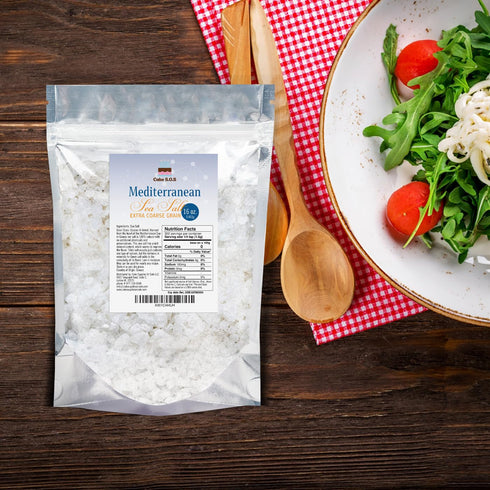 (1-Pound Mediterranean Sea Salt for Grinder Refill, Extra Coarse Grain Bag)