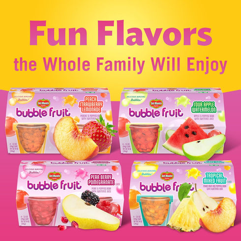3.5 Oz, (Pack 6, 24 Count Del Monte Bubble Fruit Cup Snacks, Peach Strawberry Lemonade, of Total)