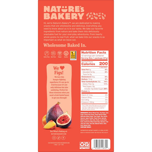 1 12 packs (12 packs) Natures Bakery Whole Wheat Fig Bars, Peach Apricot, Real Fruit, Vegan, Non-GMO, Snack bar, box