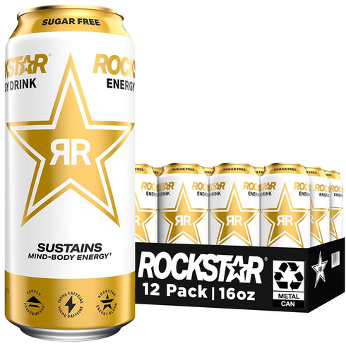 Rockstar Sugar Free Energy Drink, 16 Fl Oz Cans (Pack of 12)