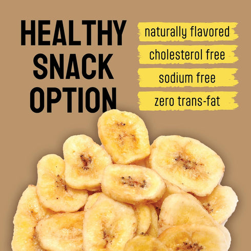 Natural Cravings Pack 100% 4 oz. 12 Pack) Healthy Banana Chips Dried Slices - Family Bags of Dried Banana Chips