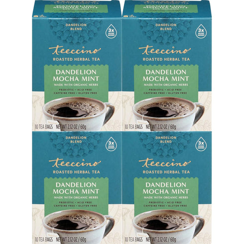 Teeccino Dandelion Mocha Mint Tea - 10 Tea Bags - Caffeine Free,