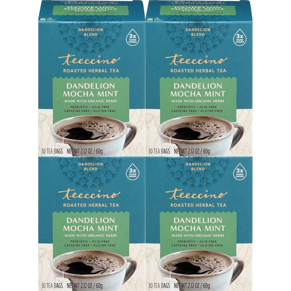 Teeccino Dandelion Mocha Mint Tea - 10 Tea Bags - Caffeine Free,