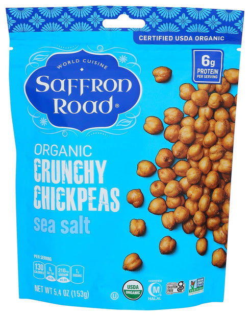 SAFFRON ROAD Organic Chickpeas Sea Salt, 5.4 Ounce