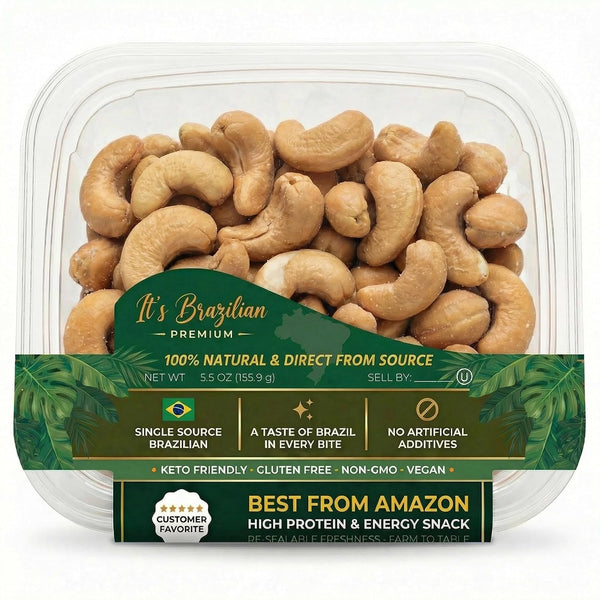 Roasted Sea Salted Cashews, 5.5 oz Premium Crunchy Whole Cashews, Lightly Salted