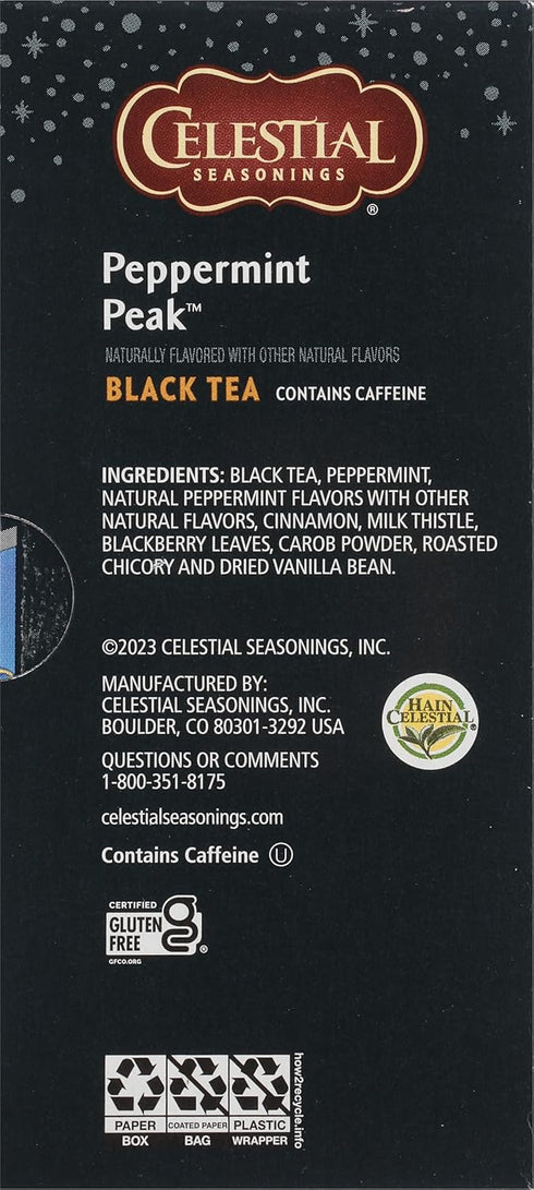 Celestial Seasonings Peppermint Peak Black Tea, 20 Tea Bags
