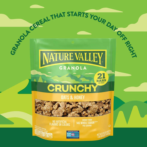 16 oz Nature Valley Oats & Honey Big & Crunchy Granola Breakfast Cereal