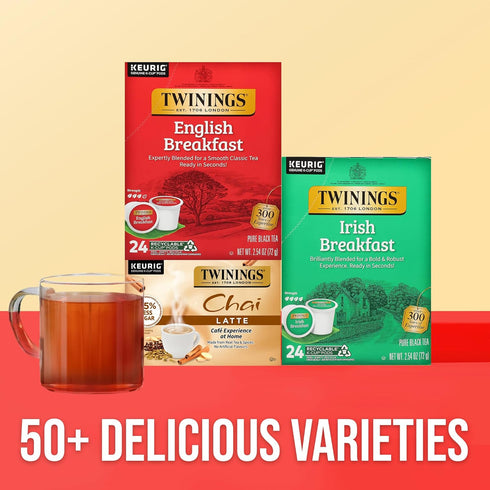 24 Count (Pack 1), Twinings English Breakfast Black Tea K-Cup Pods for Keurig, of Smooth, Flavourful, Robust