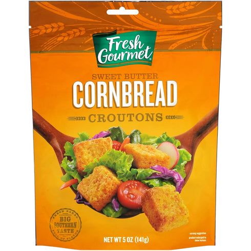 5 (Pack 2) Fresh Gourmet Premium Croutons, Sweet Butter Cornbread, Ounce