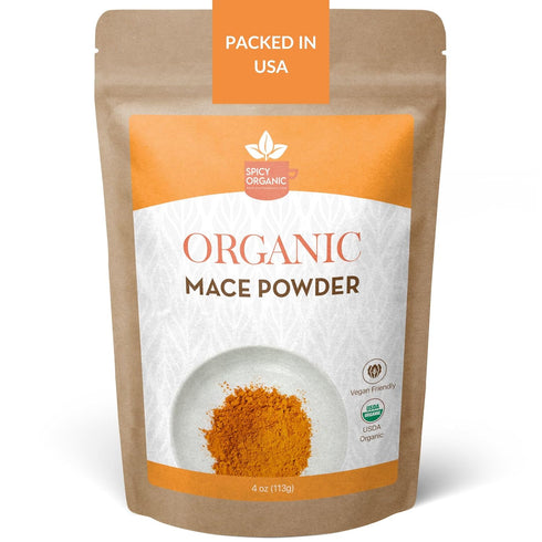 SPICY ORGANIC Ground Mace - 100% Pure USDA Organic Non-GMO Mace Spice - 4 OZ