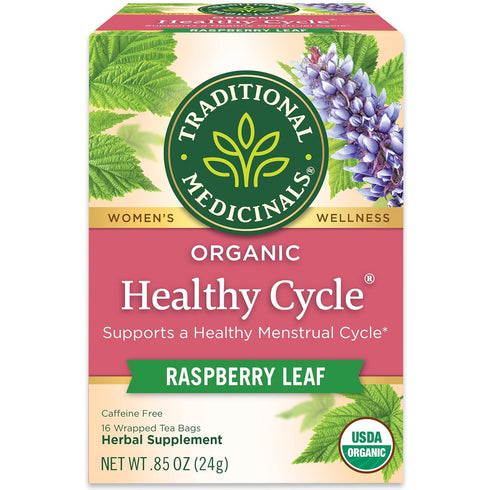 Traditional Medicinals Tea, Organic Healthy Cycle, Supports Healthy Menstrual Cycles, Includes Spearmint,16