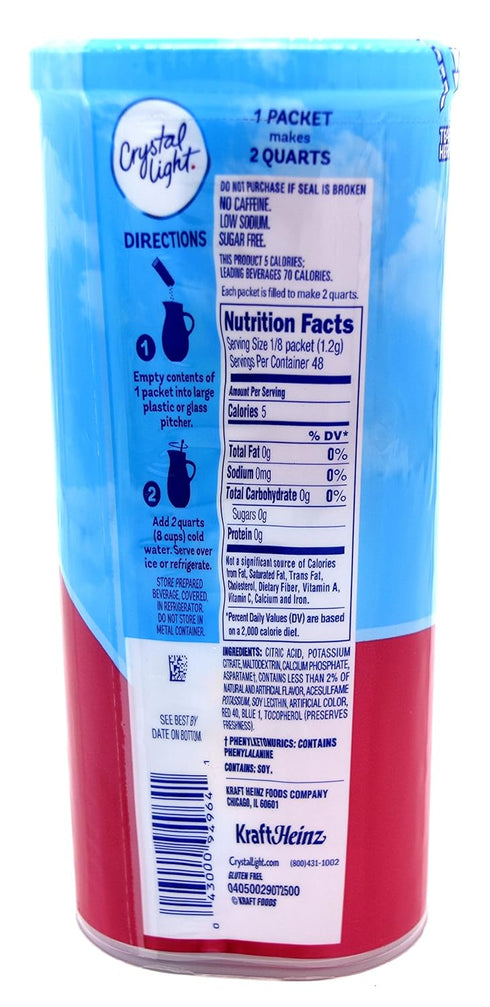Crystal Light Raspberry Lemonade, 12-Quart 1.8-Ounce Canister (Pack of 2)