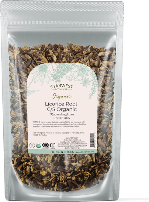 Starwest Botanicals Organic Dried Licorice Root - Herb for Loose Leaf Tea