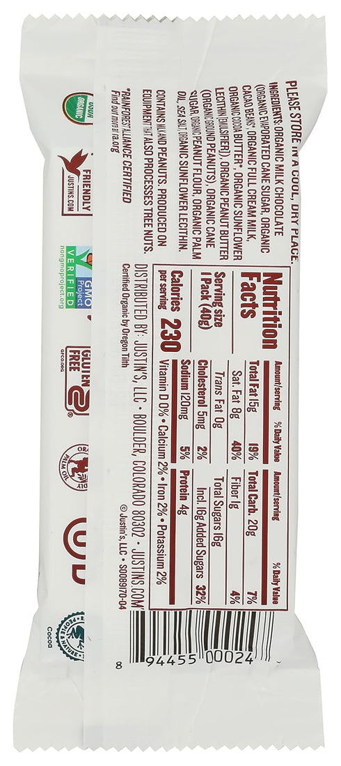 1.4 oz Justin's Nut Butter Organic Milk Chocolate Peanut Butter Cups