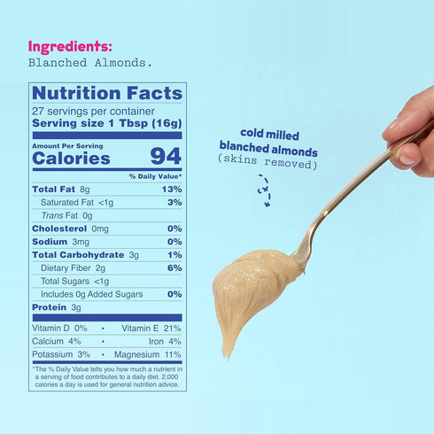 27 7 JOI Almond Milk Base, Unsweetened Plain Concentrate - Servings, Paste, Butter, Blend with Water to Make Up