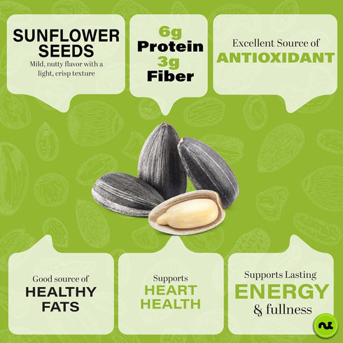 (4oz 0.25 LB) Packed NUT CRAVINGS - Roasted Salted Sunflower Seeds Kernels to eat, No Shell Hulled - Bulk Nuts Fresh