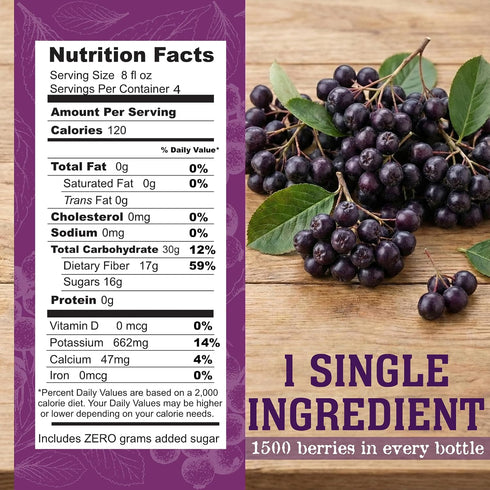 Berry Adventurous (30 Oz) 100% Packed Natural Aronia Berry Juice Fl Proudly USA Grown, Full Strength, Cold Pressed