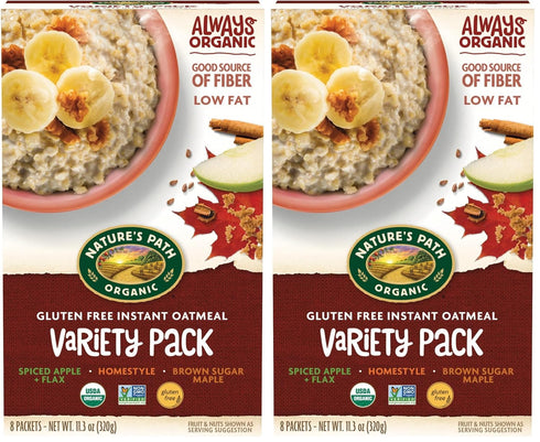 Nature's Path Organic Variety Pack Oatmeal, 11.3 oz (Pack of 2), Gluten