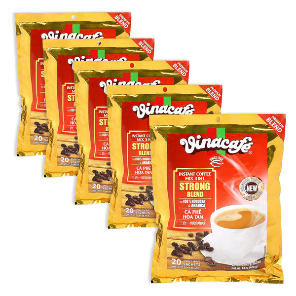 Vinacafe 100 cts 3 in 1 Vietnamese Instant Coffee Gold Red Strong