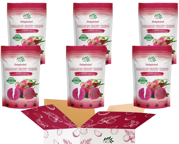 CHAVI Dragon Fruit Chips - Pack of 6 x 2 Oz -