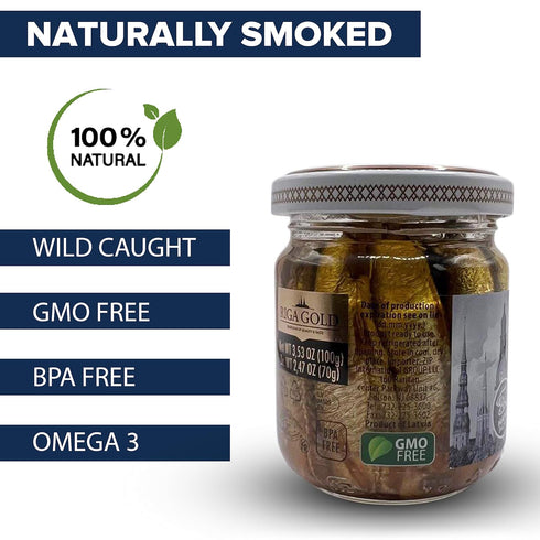 (Pack 3) Riga Gold Smoked Sprats in Oil - Wild Caught