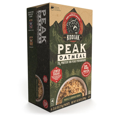 Packets, Protein,100% 6 4 packets 24 packets) Kodiak Cakes Peak Instant Oatmeal Maple Brown Sugar, High Whole Grains
