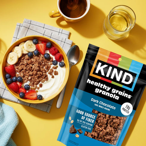 10g 11oz, 3 Count Kind Healthy Grains Granola, Dark Chocolate Clusters, Gluten Free, Healthy Snack Mix, Protein