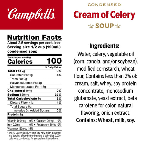 10.5 oz (12 Pack) Campbell's Condensed Cream of Celery Soup, Can