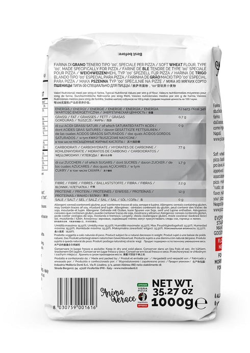 (00 100% 2.2 Lb. Anima Verace - Flour for Pizza Napoletana Pizza Flour, Non-GMO, Kosher, All Natural, UnBleached