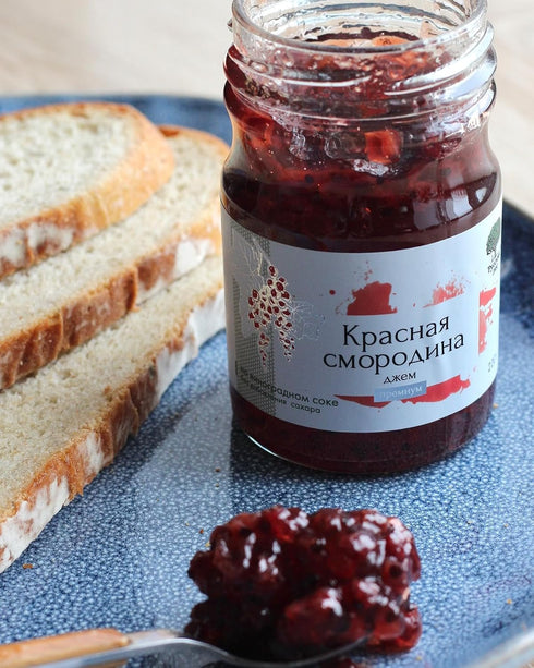 220g/ 7.76oz Russian Forest All Natural Red Currant Premium Jam No Added Sugar, GMO or Preservatives