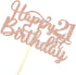 Happy 21st Birthday Cake Topper, 21st Birthday/Anniversary Party Supplies, Rose Gold Glitter Decoration