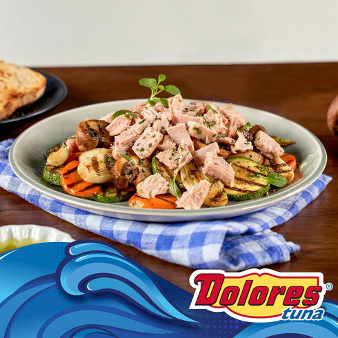 2.6 oz (Pack 24) Dolores Chunk Light Yellowfin Tuna in Water, Pouch Ready-to-Eat Tuna, Mild Flavor, Convenient