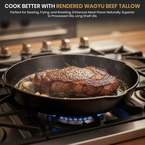 AUX DELICES DES BOIS 11oz 30 Aux Dlices des Bois Rendered Wagyu Beef Tallow, | Premium Cooking Fat for Searing, Frying