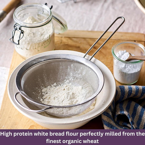 3.3 lb (1.5 Doves Farm Organic Strong White Bread Flour kg) - High Protein British Baking Flour for Bread, Rolls