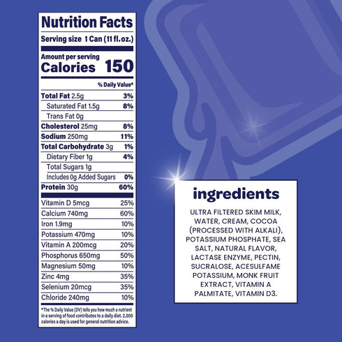 30g 150 10 11 oz, 10 Nurri - Protein Ultra Filtered Milk Shake Chocolate - Lactose Free, Low Sugar, Calories, Vitamins