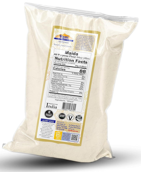 64oz (4lbs) 1.81kg Rani Maida Flour (Indian All Purpose Flour) Bulk ~ All Natural | Vegan | Gluten Friendly | NON-GMO |