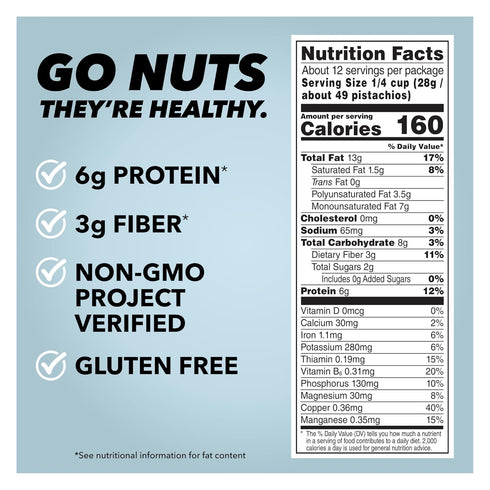 12 Wonderful Pistachios No Shells, Lightly Salted Nuts, Ounce Resealable Bag, Protein Snacks, Gluten Free, Healthy