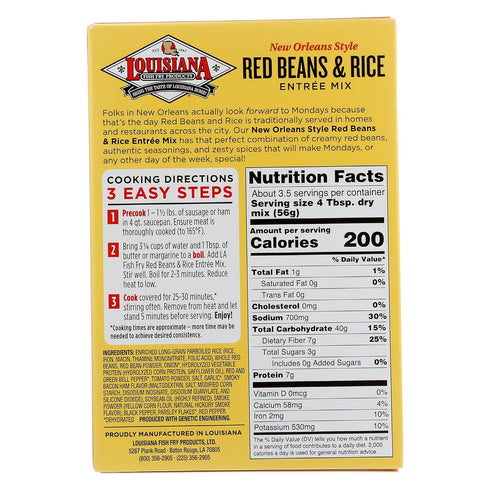 7 (Pack 6) Louisiana Fish Fry New Orleans Style Red Beans & Rice Entre Mix, Ounce