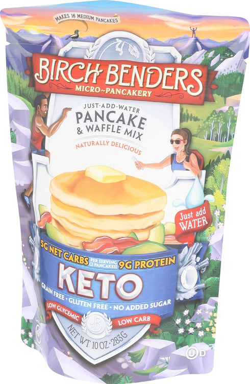 10 (Pack 2) Birch Benders Griddle Cakes, Pancake Waffle Mix Keto, Ounce