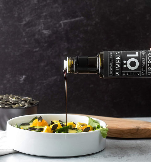 100% (8.4 OZ 250 ml) Schlacher & Soehne Styrian Pumpkin Seed Oil: Pure, Cold Pressed, Non GMO, Gluten Free, Vegan, May