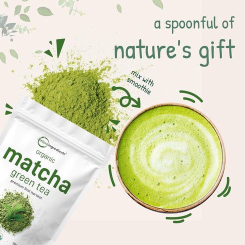 2 lb 100% 0 Packaging Micro Ingredients Organic Matcha Green Tea Powder, | First Harvest, Culinary Grade from Japan |