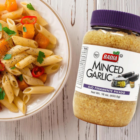 16 oz Badia Minced Garlic in Water, - Fresh Minced Garlic, Bold Flavor for All Purpose Cooking, Gluten Free