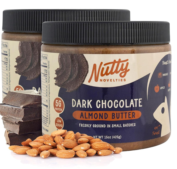 Nutty Novelties Gourmet Dark Chocolate Almond Butter for Toast, Smoothies, and Baking
