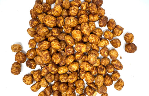 32 Spicy Toffee Peanuts, Cayenne Coated Butter Toffee Peanuts, Sweet and Spicy Snack Resealable Ounce