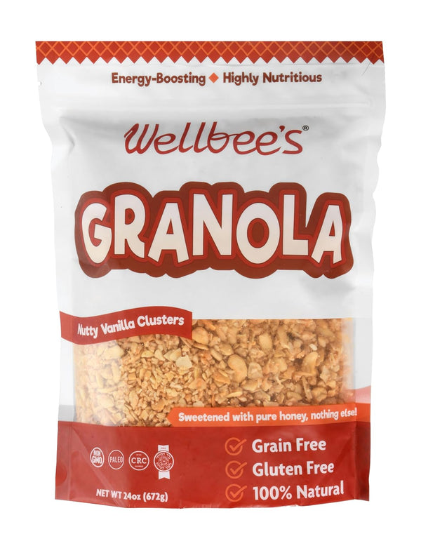 Wellbees Grain Free Granola, Oat Free, Low Carb, 100% Honey Sweetened, Small