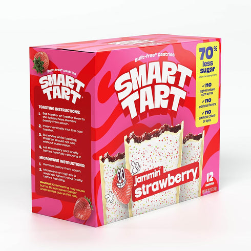 70% 36 Count Smart Tart Toaster Pastries - No Artificial Colors or Flavors, Less Sugar, Healthy Kids Snacks, Frosted