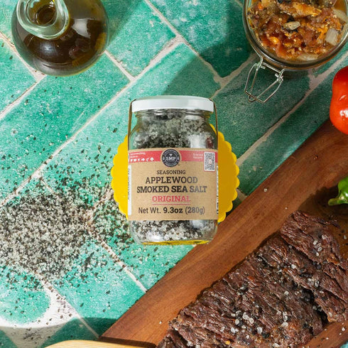 Pack 4 9.38 oz, 100% 10 of SMP Applewood Smoked Sea Salt Natural Gourmet Finishing Salt, Cold-Smoked for Days, Rich