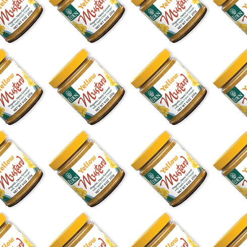 9 oz Eden Organic Yellow Mustard, Glass Jar, Stone Ground, with Apple Cider Vinegar