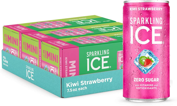 Sparkling Ice Kiwi Strawberry Sparkling Water, with Antioxidants and Vitamins, Zero Sugar,
